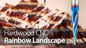 Projeto CNC: Usinagem de uma paisagem de arco-íris a partir de madeira de lei
