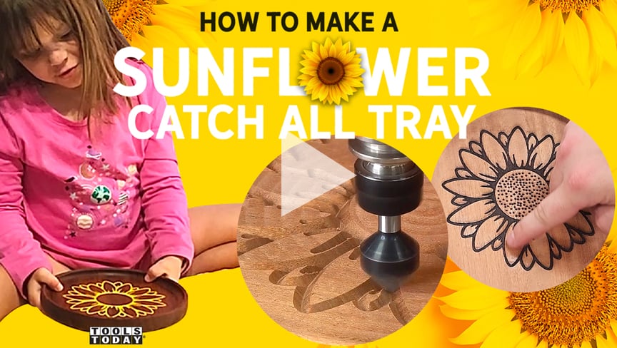 Planos CNC da bandeja Sunflower Catch All, feita de três maneiras, para download e personalizável